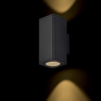 MIZZI SQ II nástěnná antracitová 230V LED 2x12W 46° IP54 3000K RENDL R11965