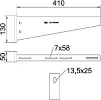Nástěnný výložník OBO AW 55 41 FT B410mm Ocel žár.zinek