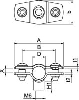 OBO ASG 732 10 G Distanční příchytka s připojovacím závitem M6 8-10mm Ocel