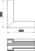 Vnitřní roh OBO GA-SI70130EL pro kanál Rapid 80 70x130mm Hliník Alu eloxováno