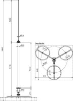 Jímací stožár 30 pro vodič HVI-light SET s třínohým stativem L 2300mm