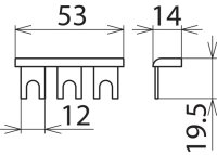 Hřebenová propojka třípólová, 1fázová, Cu16mm2 DEHN 900615