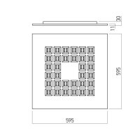 XCOMB REC. LED GRILLE PANEL 40W 220-240V