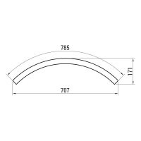XFREE S CURVED 500mm 90dgr SURF./SUSP. L