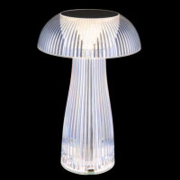 GIXI Stolní lampa, čirý plast, stříbrný
