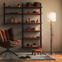 NORIN Stojací lampa, přírodní barva dřev