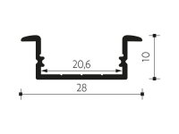 PANLUX ALU PROFIL 2.0 <20mm vestavný | délka 1m PANLUX PN03000140