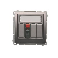 1-násobná zásuvka reproduktoru s popisovým polem 2,5 mm2, Inox