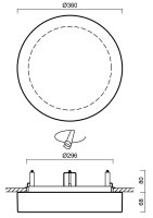 Polovestavné svítidlo ELSA V3 19W IP44 3K HF NZ3h SKLO OPAL bílá OSMONT ELS59998