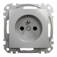 Sedna D/E Zásuvka 230V 16A clonky šroubová, Aluminium SCHNEIDER SDD113011