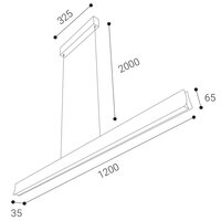 Závěsné svítidlo HELA P/N-Z, W DALI/PUSH 39W 3000K UGR bílá LED2 3580131D