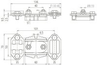 FIX - zkušební svorka s izolační podložkou pro prům. 8-10mm a pásek 30mm