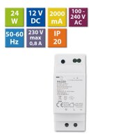 Napájecí zdroj 24W, DC12V/2A, IP20, na DIN lištu MCLED ML-732.078.11.0