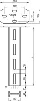 OBO IS 8 K 60 FT Závěs s navařenou základovou deskou 80x42x600 Ocel žár.zinek