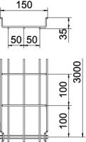 OBO GRM 35 150 G Mřížový žlab GRM 35x150x3000 Ocel galv. zinek