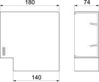 OBO BRK FW70130 cws Plochý roh SIGNA BASE 180x180x74 krémová bílá