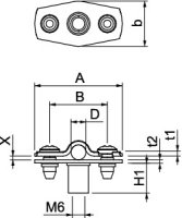 OBO ASG 732 6 A2 Distanční příchytka s připojovacím závitem M6 5-6mm Nerez