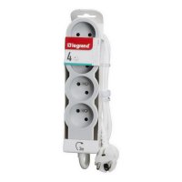 PRODLUŽOVACÍ PŘÍVOD ZÁSUVKA 4X2P+T, KABEL 3 M, BÍLÁ/SVĚTLE ŠEDÁ LEGRAND 049490