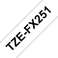 Páska BROTHER TZe-FX251,  bílá/černá, 24 mm,  s flexibilní páskou