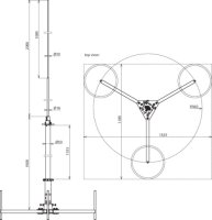 Jímací stožár 50 pro vodič HVI-light SET s třínohým stativem L 3900mm