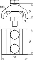 Paralelní svorka Cu pro rozdílné průměry 5-16mm / 16-150mm2 DEHN 306101