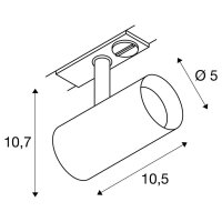 NOBLO SPOT, 1~ Spot, kulatá, 2700K, 6,2 W, fáze, 32°, černá SLV 1007638