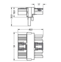 T-rozdělovač 5pól. Kód. B šedá WAGO 770-1641