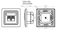 Zásuvka CAT6 STP 2 x RJ45 pod omítku bílá SOLARIX 23100094