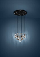 Závěsné svítidlo PIANOPOLI 2 LED černá/kříšťál 15X1,8W EGLO 390277