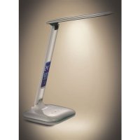 LED stmívatelná stolní lampička s displejem 7W volba teploty světla bílý lesk
