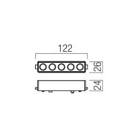 XTINY MAGNETIC LINEAR GRILLE 122mm 6W 48