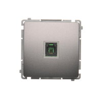 Jednonásobná telefonní zásuvka RJ11, Inox KONTAKT SIMON BMTU.01/21