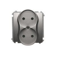 dvojitá zásuvka bez uzemnění saténová KONTAKT SIMON BMG2M.01/29