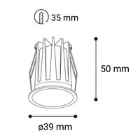 Zápustné svítidlo NINO XS, W DALI/PUSH 3W 3000K/3500K/4000K UGR bílá 2560951D