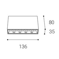 Stropní svítidlo LED2 LINEAR II ON 5, W DALI/PUSH 10W 2700K/3300K/4000K UGR bílá