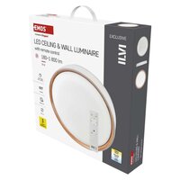 LED přisazené svítidlo ILVI, kruhové 30W, stmív. CCT, bílá+dřevo ZM5114