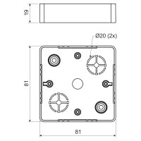 KRABICE LIŠTOVÁ, konfigurace HB, barva SUPERBÍLÁ/RAL9003 KOPOS LK 80X20R/1_HB