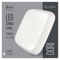 LED přisazené svítidlo Dori, čtvercové bílé 18W neut.b.,IP54 EMOS ZM4313