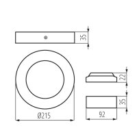 Kanlux 33539 CARSA V2LED 18W-WW-B Přisazené svítidlo LED