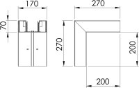 Vnější roh OBO GK-A70170RW pro kanál Rapid 80 70x170mm čistě bílá
