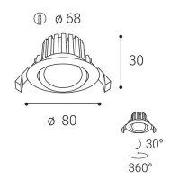 LED2 2231641D MAX 2, W DALI/PUSH DIM 8W 4000K