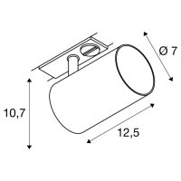 ASTO TUBE, 1fázový spot, GU10, bílý SLV 1006446