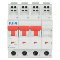 PLI-D10/3N Jistič PLI (bezšroubové svorky nahoře) char D 3+N-pólový 10kA 10A