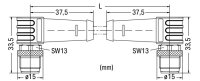 Kabel Ethernet, Zástrčka M12D,  úhlová, Zástrčka M12D,  úhlová, zelená 4pól.