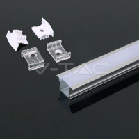 Aluminum Profil 2000 x 23 x 15.5mm Milky, VT-8107 V-TAC SKU3351