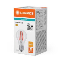 LED CLASSIC A V 7W 827 Clear E27 LEDVANCE 4099854476495