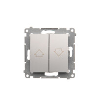 Žaluziové tlačítko 1+1 10A 250V, stříbrná matná metalizované DZP1.01/43