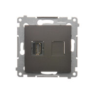Zásuvka HDMI, hnědá matná metalizované KONTAKT SIMON DGHDMI.01/46