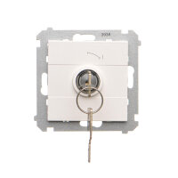 Spínač časový na klíč (tlačítko), 2 polohový, řazení 0-1, 5 A / 250 V bílá matná