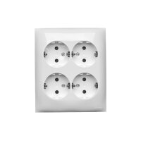 Čtyřzásuvka s uzemněním, Schuko, IP20 bílá KONTAKT SIMON ACGSZN4C/11